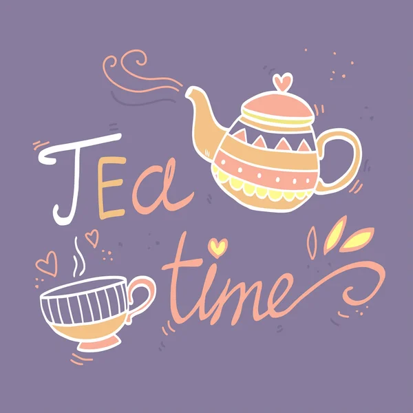 Время работы чая — стоковый вектор