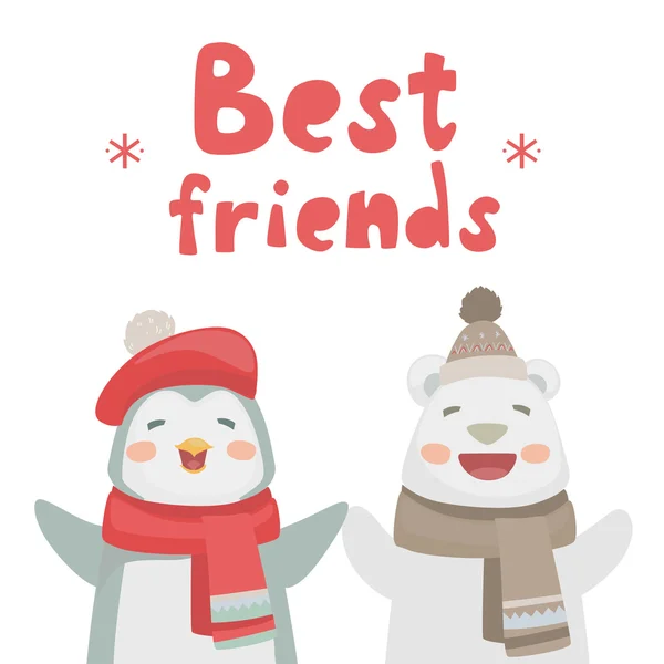 Two best friends animals — Stock Vector