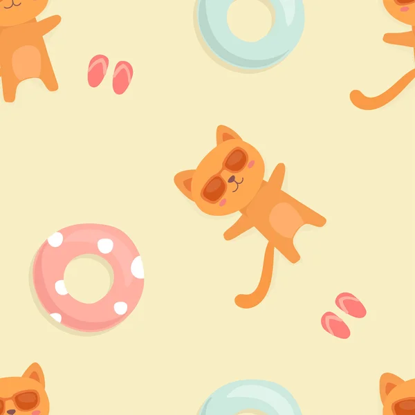 Cute cartoon orange cats — Stock Vector