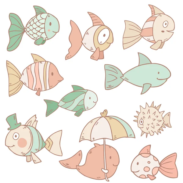 Modèle sans couture avec des poissons — Image vectorielle
