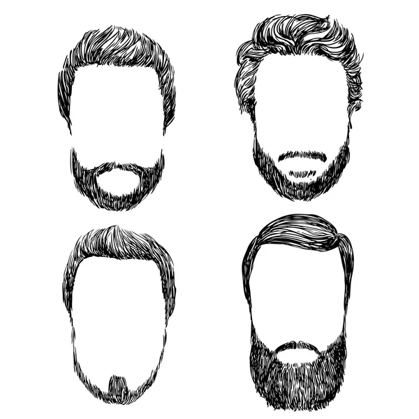 Barbe et coiffures ensemble — Image vectorielle