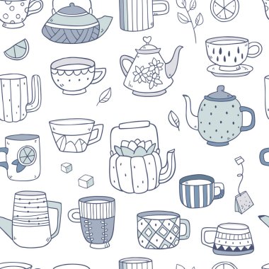 Çaydanlık ve bardak seamless modeli