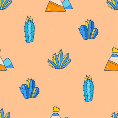 kaktüsler desenle çizgi film