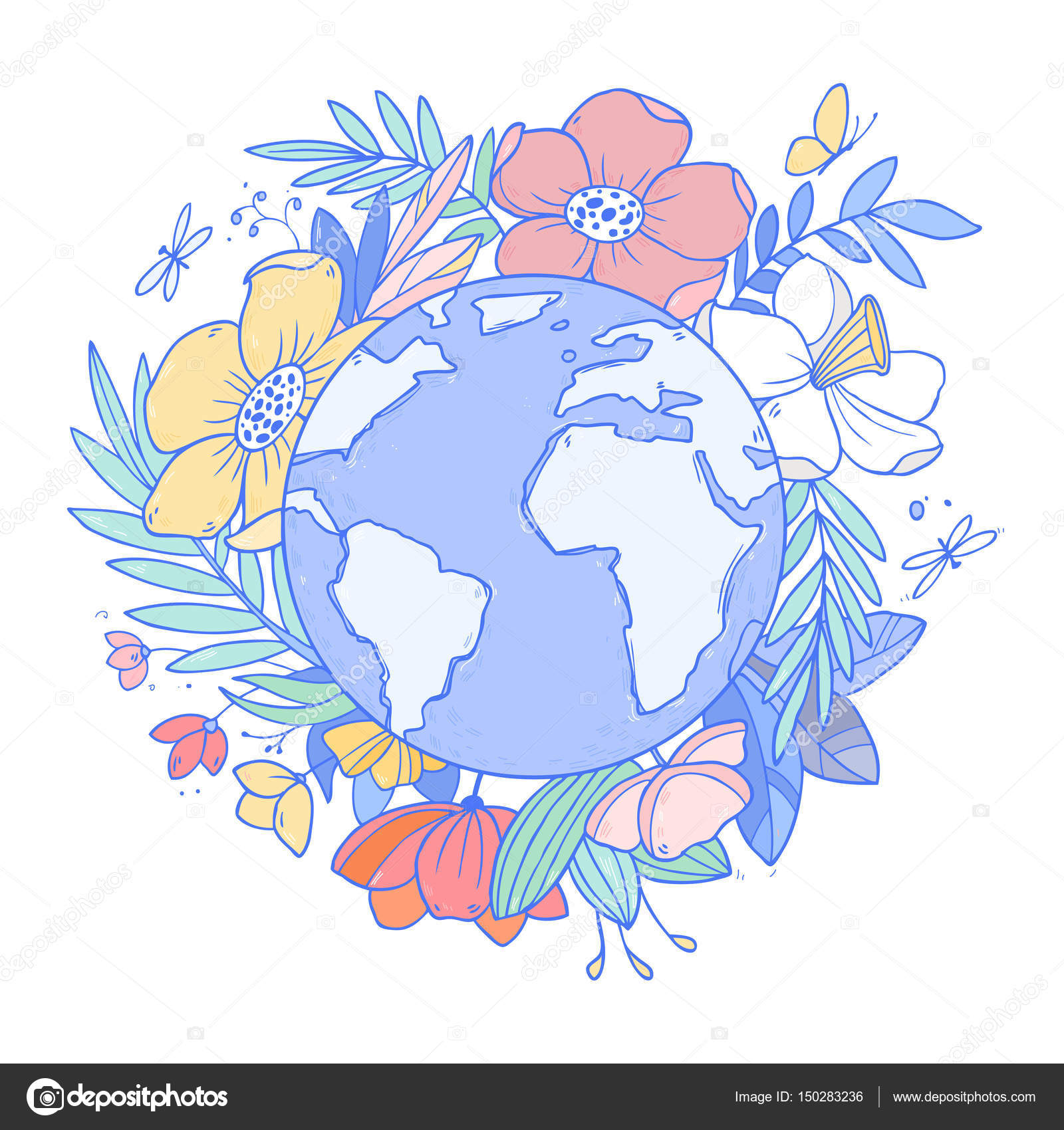 Planeta tierra de dibujos animados — Archivo Imágenes ...