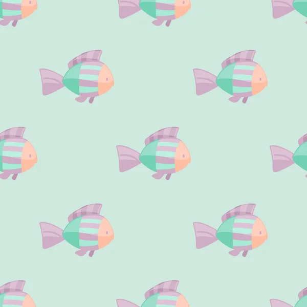 漫画の魚のパターン — ストックベクタ