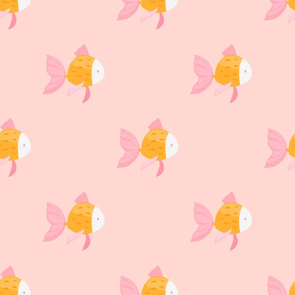 Patrón de peces de dibujos animados — Vector de stock