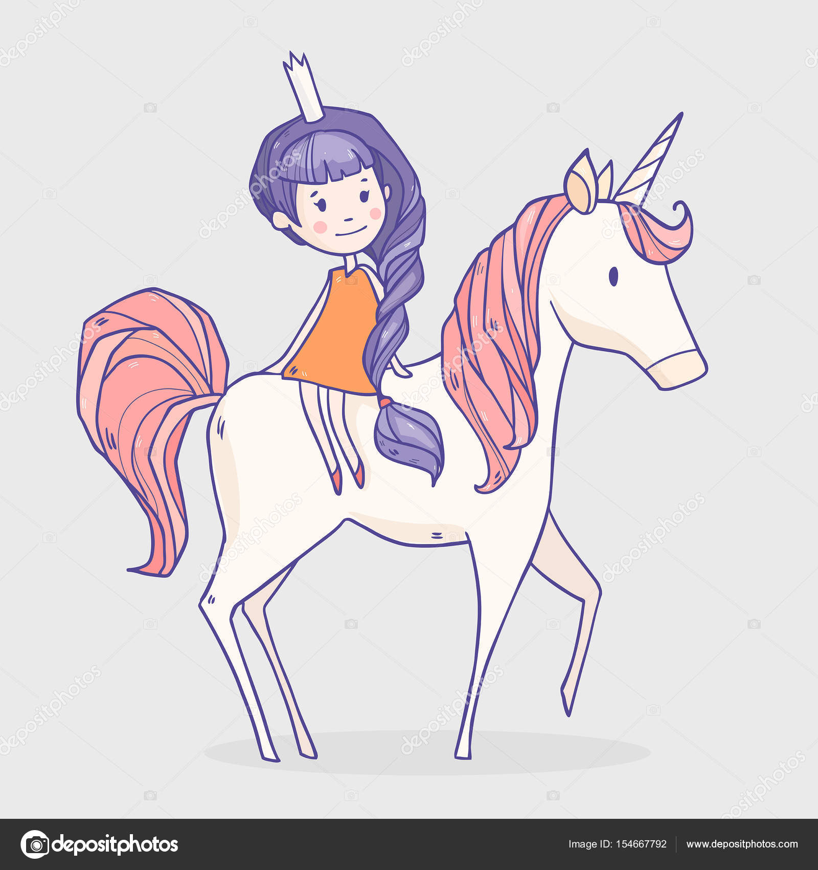 Princess riding unicorn Stock Vector Image by ??Lunter 154667792