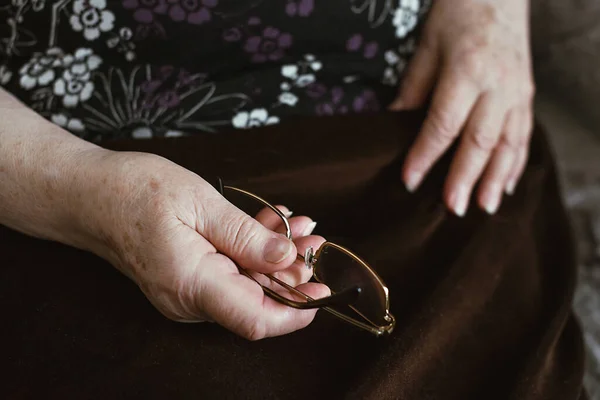 Beautiful hands of a old woman. Old woman\'s hands with wrinkles