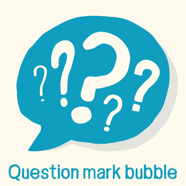 Peech bubble with various question marks in it — Stock Vector