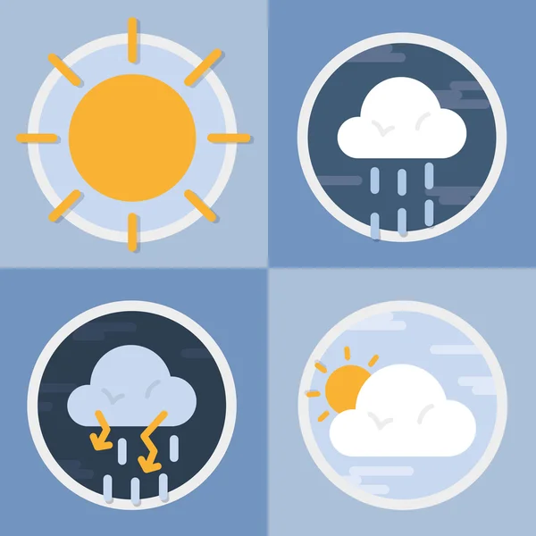 Collection of vector circular illustrated icons — Stock Vector