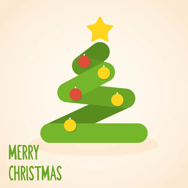 Green folded Christmas tree illusrtation. — Stock Vector