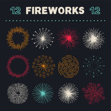 Collection of carefully designed rounded explosions clipart