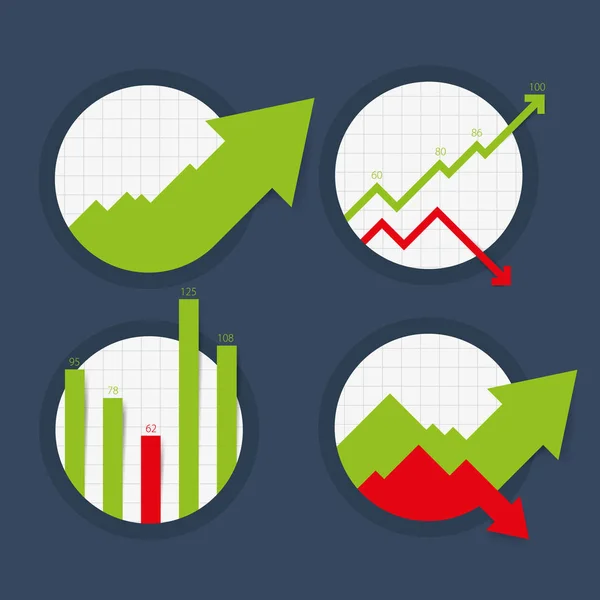 Gráficos, gráficos e estatísticas de vetores —  Vetores de Stock