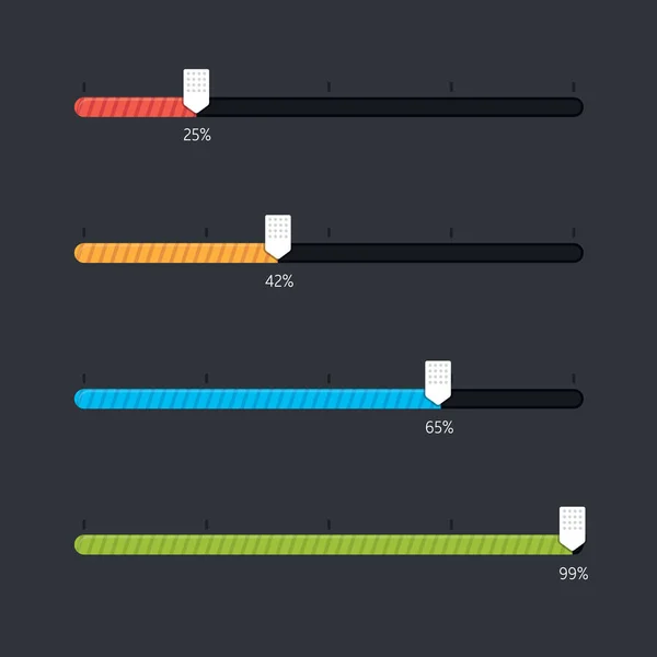 Proceso de carga de cuatro pasos . — Vector de stock