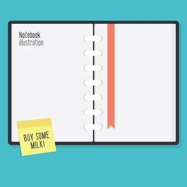 Notebook vettoriale illustrato — Vettoriale Stock