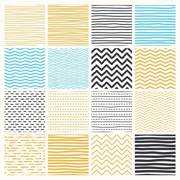 Collection of hand draw vector patterns. — Stock Vector