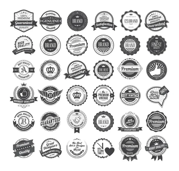Etiquetas y logotipos vintage vector de diseño — Archivo Imágenes Vectoriales