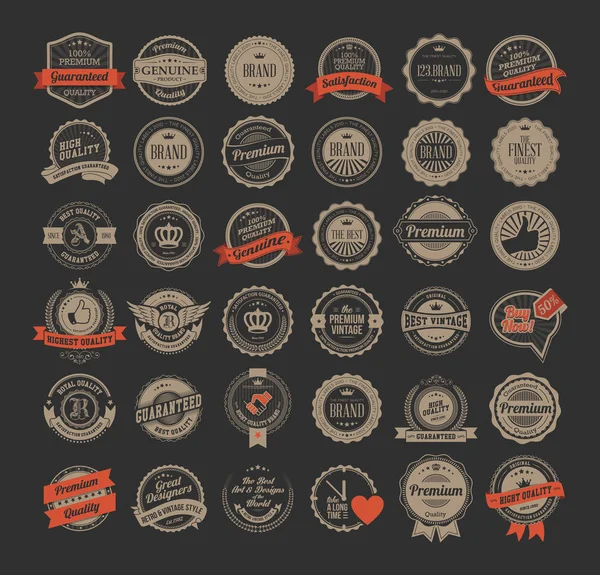 Vintage labels and logotypes design vector — Stock Vector