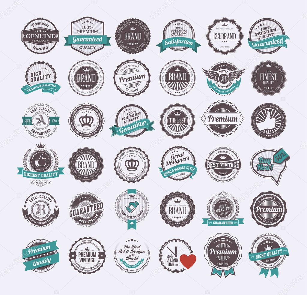 Vintage labels and logotypes design vector illustration eps-10.