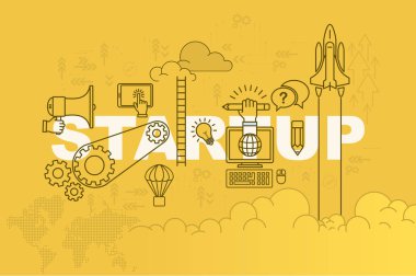 Kariyer Web sitesi banner kavramı ile ince çizgi düz çizmek
