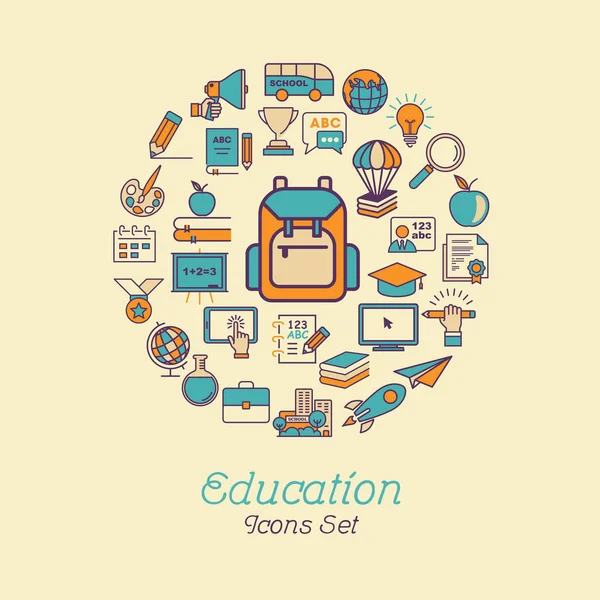 LÍNEA DE EDUCACIÓN ICONO — Vector de stock