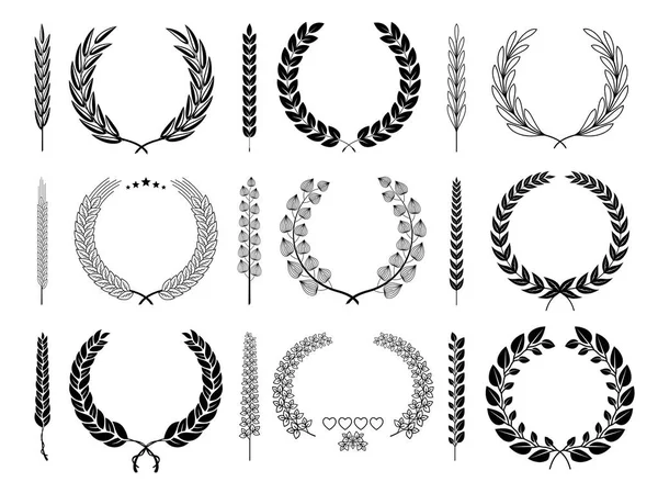 Laurel Wreaths and Branches Vector Collection — Stock Vector