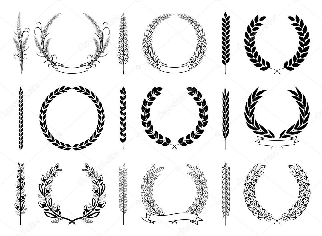 Laurel Wreaths and Branches Vector Collection