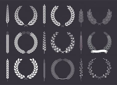 Laurel çelenk ve dalları vektör toplama