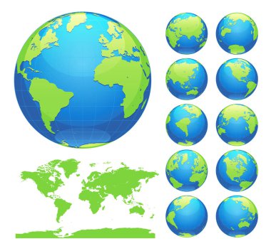 Earth tüm kıta ile gösterilen küre. Dijital dünya küre vektör. Noktalı dünya harita vektör.
