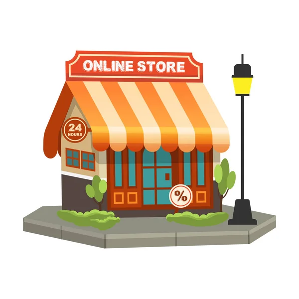Online αγορές έννοια. Κατάστημα πώλησης επίπεδη σχεδίαση διανυσματικά εικονογράφηση έννοια για ηλεκτρονικό κατάστημα. — Διανυσματικό Αρχείο