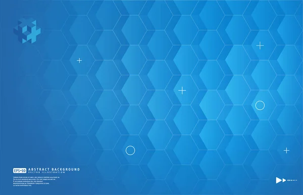 Plano Fundo Abstrato Padrão Hexágono Superfície Futurista Azul Tech Digital — Vetor de Stock
