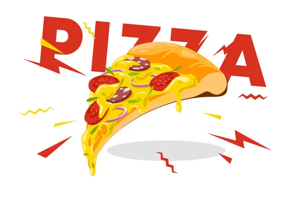 Bir dilim pizzanın vektör çizimi