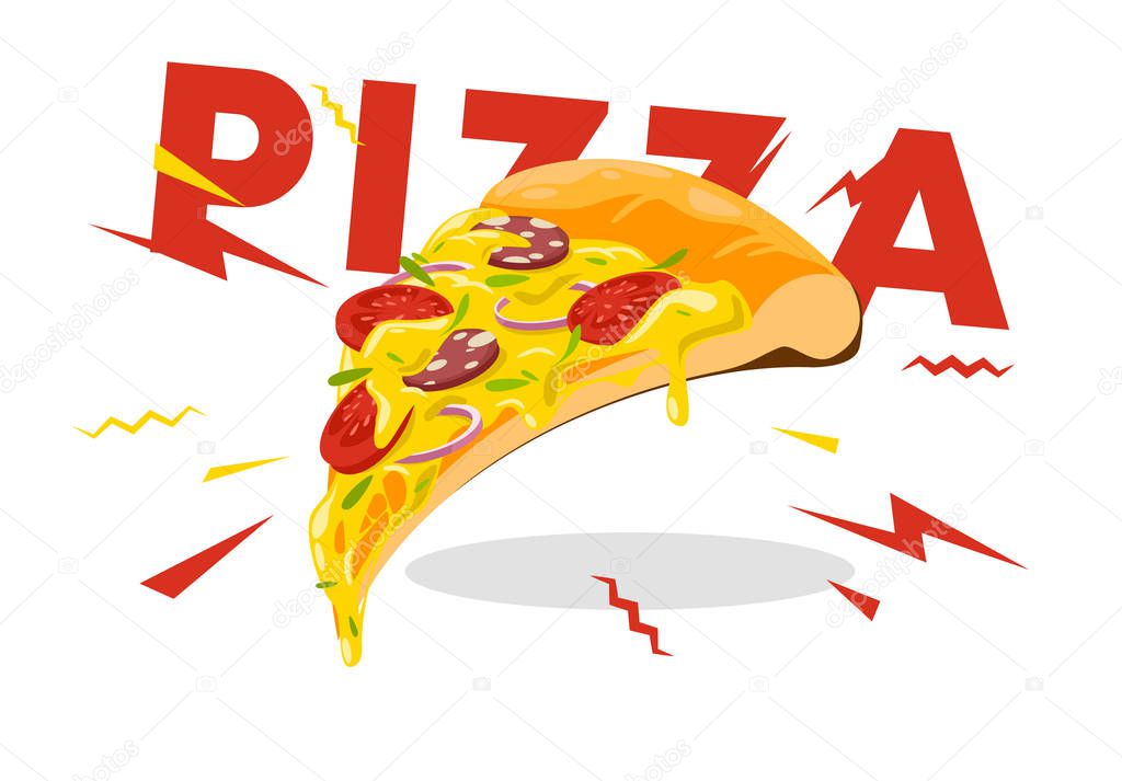 Vector illustration of a slice of pizza