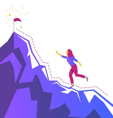 bir kızın silüetinin vektör görüntü hedefe kadar yükselir, istek kadar, sonuç elde