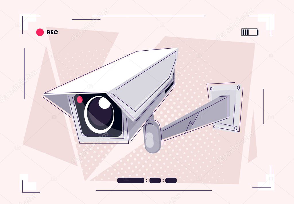 Vector illustration of an outdoor CCTV camera