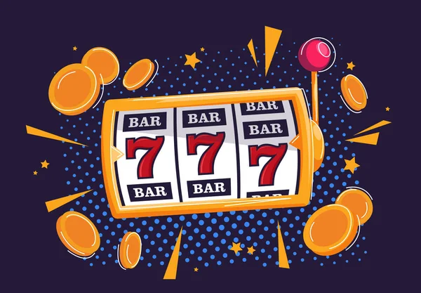 Ilustración Vectorial Big Win Slots 777 Casino Con Monedas Oro — Archivo Imágenes Vectoriales