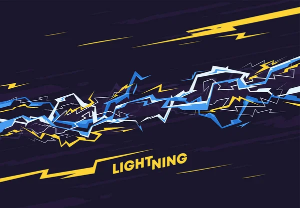 Vector Illustration Background Image Energy Lightning — Stock Vector