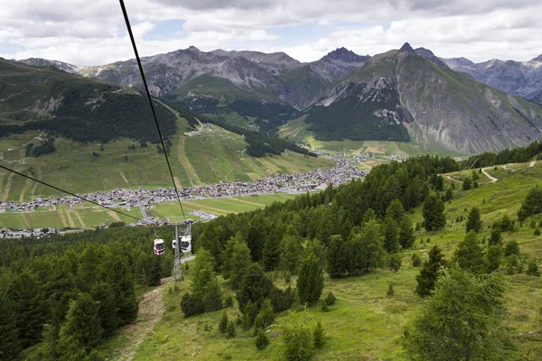 Aerial view of Livigno in Alps mountains, Lombardy, Italy — Stock Photo, Image