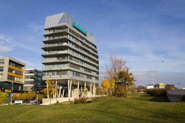 Siemens şirket logosu olarak 7 Kasım 2016 çek karargahı Prag, Çek Cumhuriyeti. 