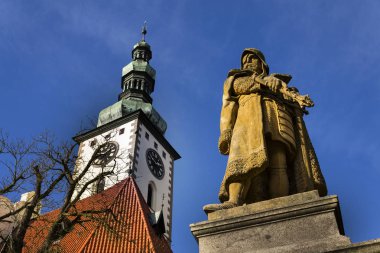 Jan Zizka Statue Tabor kilisede önünde