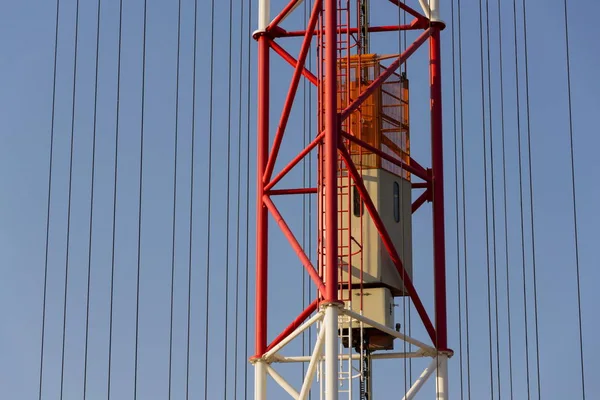 Elevator lift on radio transmitter tower Liblice, Czech republic — Stock Photo, Image