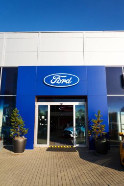 Ford motor şirketi logosuna Bayilik bina 