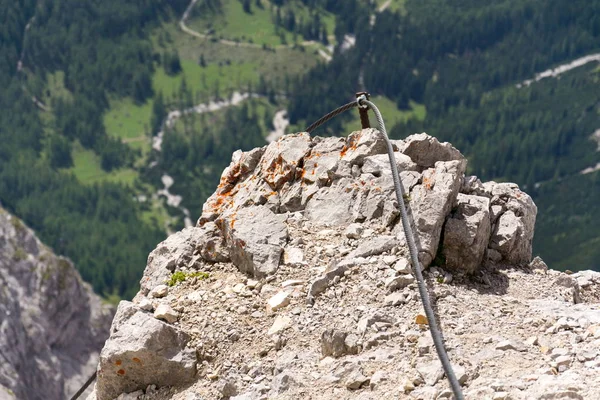 Via ferrata, az emelkedő Dachstein gleccser tetejére, osztrák Alpokban — Stock Fotó