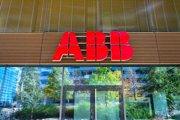 ABB company logo on headquarters  building — Stock Photo, Image