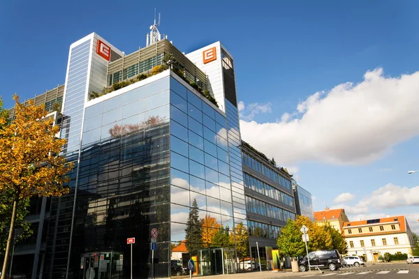 14: CEZ group company logo on headquarters building — Stock Photo, Image