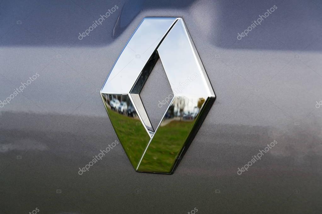 PRAGUE, CZECH REPUBLIC - OCTOBER 25: Renault company logo on car on October 25, 2017 in Prague. Renault beat expectations when sales jump 15.9 per cent in the third quarter.
