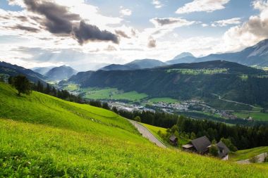 Eski maden kasabası Schladming Styria, A ile güzel vadi