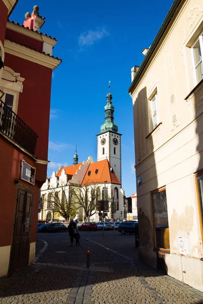 Church Transfiguration Jesus Zizka Square Tabor Czech Republic — Stock Photo, Image