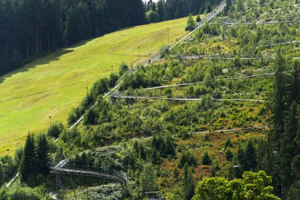 Bobslee Achtbaan Rodelbaan Zomerdag Rittisberg Alpen Oostenrijk — Stockfoto