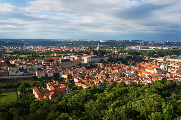 Pražské Panorama Katedrála Svatého Víta Pražský Hrad Nejstarších Hradních Komplexů — Stock fotografie